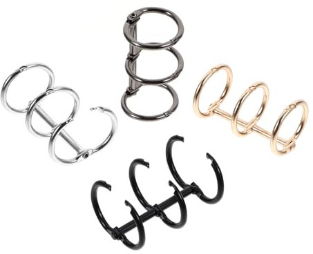 Cabilock 2 Sätze Buchringe Aus Metall Loose Leaf Binder Ringe Schwarz Gold Und Silber Für Scrapbooking Notizen Und Büroorganisation 4 Stücke * 2