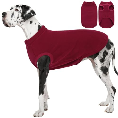 AOFITEE Hundepullover Grosse Hunde, Winter Warmer Fleece Hundemantel XXL | Weicher Weihnachten Hundepulli Elastischer Fleecepullover, Winter Hundemantel Pulli für Kleine Mittelgroße Grosse Hunde
