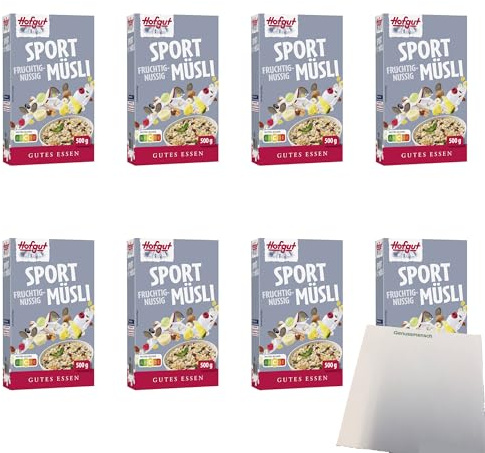 usy Bundle für Hofgut Müsli Sport VPE (8x500g Packung) + usy Block