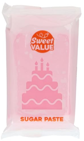 Sweet Value Sugar Paste Rollfondant, Pink, 200 g | Fondant zum Eindecken, Modellieren und Dekorieren von Torten, Geschmeidig, Elastisch und Reißfest