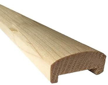 Sellon24 Corrimano in legno di abete rosso, 45 x 20 mm, lunghezza 3000 mm, scanalatura 32 x 6 mm, ringhiera rettangolare, colore naturale