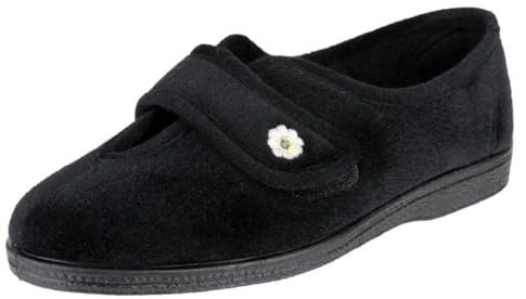 Mirak Andrea Womens Black Easy Fasten Slipper - Size 9 UK - Black