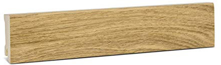 KGM Sockelleiste Modern – Furnierte Massivholz-Sockelleiste in Eiche lackiert – Maße: 2400 x 16 x 58 mm – 1 Stück