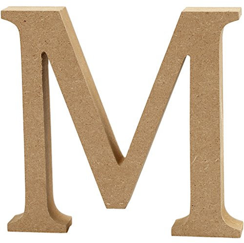Creativ Deko-Buchstabe M aus MDF, 13 x 2 cm, Braun