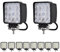 10stück 48W LED Lampe Rechteck Arbeitsbeleuchtung Scheinwerfer Spot Arbeitsscheinwerfer Zusatzscheinwerfer Nebelscheinwerfer Offroad Arbeitslicht IP67 Wasserdicht
