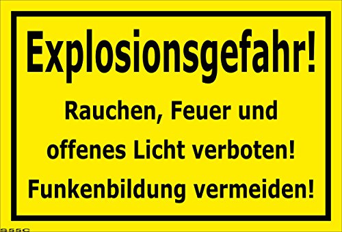 Melis-Folienwerkstatt Schild Explosionsgefahr – 15x10 cm – Aufkleber – mehrere Größen/Materialien