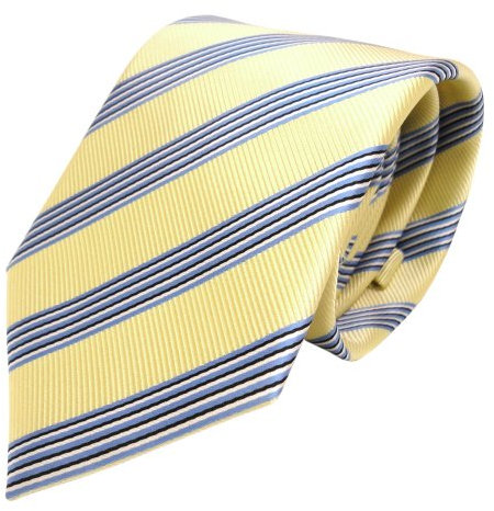 TigerTie Designer Krawatte in gelb gold blau schwarz weiss gestreift