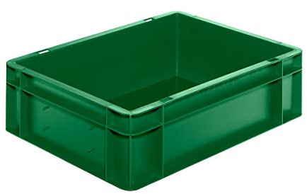 EURO-Behälter | Wände und Boden geschlossen | LxBxH 400 x 300 x 120 mm | Grün | VE 5 Stk