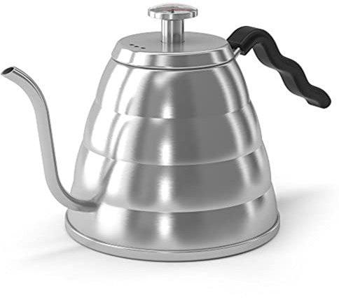 Coffee Gator Gooseneck Kettle with Thermometer - 1.2L Stainless Steel Stove Top Premium Kettle for Tea and Coffee with Precise Drip Spout