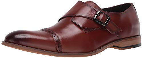 Stacy Adams Men's Desmond Cap-Toe Monk-Strap Slip-on Loafer, Cognac, 9.5
