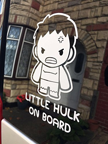 myrockshirt® Aufkleber Little Hulk on Board Junge 17 cm Autoaufkleber Auto Sticker Lack Heckscheibe Baby Bord aus Hochle