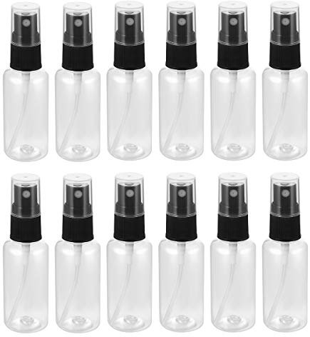 UEETEK 12 Stück Tragbare Reisen Flaschen Leere Durchsichtigen Kunststoff Feinnebel Sprühflaschen 30 ml (Düsenfarbe zufällig)