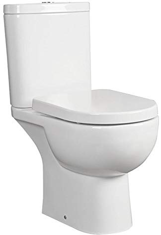 RAK Tonique Close Coupled Toilet with Soft Close Seat (Urea) Space Saver Comfort Height Toilet Pan Soft Close Seat - White