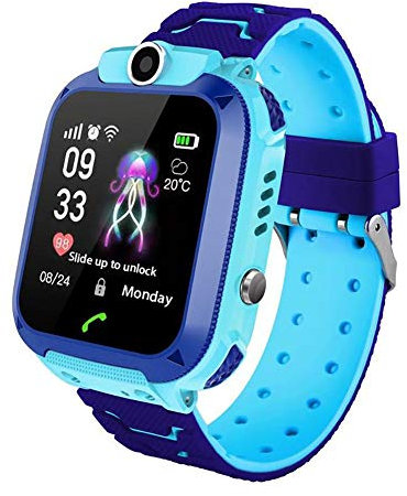 Enfants Smartwatch imperméable avec GPS Tracker Jeu de téléphone Montres SOS Appelez 3-12 pour Les Cadeaux IP67 d'anniversaire de Noël Filles et garçons avec caméra Voice Chat
