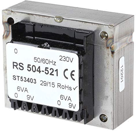 RS PRO Printtrafo, Trafo 230V ac / 9V ac 12VA 2 Ausg. 54mm x 45mm x 41mm 400g Durchsteckmontage