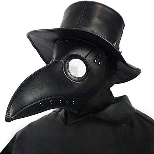 Creepy Party Pest Doktor Maske Schwarz Leder Lange Nase Vogelschnabel Steampunk Masken Kostüm Requisiten für Masquerade Ball Halloween Party Karneval Cosplay