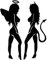 Decus Engel und Teufel Frauen sexy L 0233 (schwarz) // Sticker OEM JDM Style Aufkleber