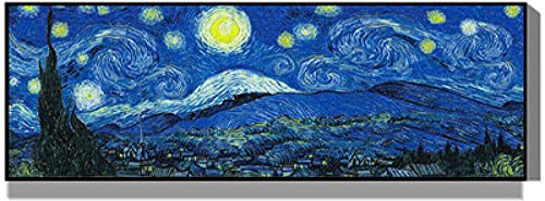 Abstrakte Berühmte Van Gogh Starry Night Leinwand Ölgemälde Wandkunst Poster und Drucke für Wohnzimmer Home Wandbild Dekoration Ungerahmt-40x120cm