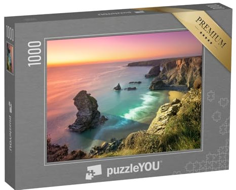 puzzleYOU: Puzzle 1000 Teile „Sonnenuntergang zwischen Padstow und Newquay in Cornwall, England“ – aus der Puzzle-Kollektion Cornwall