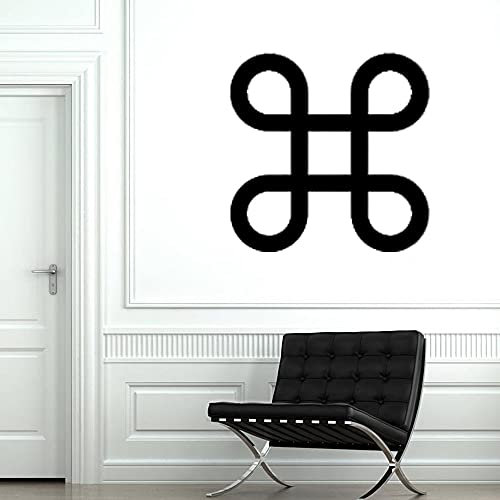 QIANGTOU Looped Knot Vinyl Wandtattoo Wohnzimmer skandinavischen nordischen Wikinger Wandaufkleber Esszimmer Schlafzimmer Dekor Zubehör 75x75cm