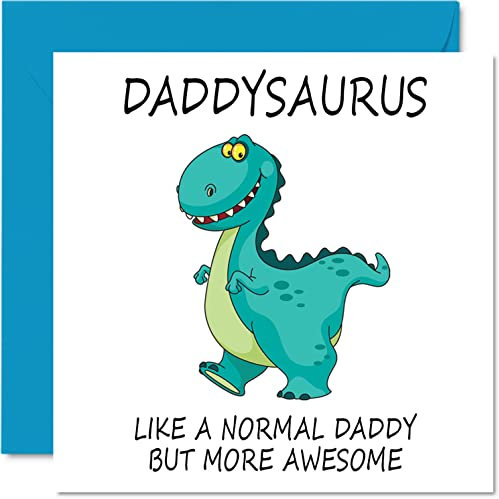 Geburtstagskarten für Papa – Daddysaurus – Papa-Geburtstagskarte von Tochter und Sohn, Happy Birthday Daddy, süße Papa-Dinosaurier-Geburtstagskarte, 145mm, saisonale Papa-Papa-lustige Grußkarten