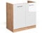 Vicco Spülenunterschrank R-Line, Weiß Hochglanz/Goldkraft Eiche, 80 cm ohne Arbeitsplatte