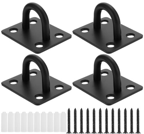 Sosoport Deckenhaken Heavy Duty Top Haken Edelstahl Schaukelhaken für Yoga Hängematte Fan Kronleuchter Schaukel Marine Boot Schwarz