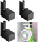4 Stück schwarze Wachstumszeltventilator-Zubehörhalterung aus Silikon für Clip-on-Ventilatoren, oszillierender Clip-Lüfter, oszillierender Ventilator für Wachstumszelte, Wachstumszelt, Eckregal für