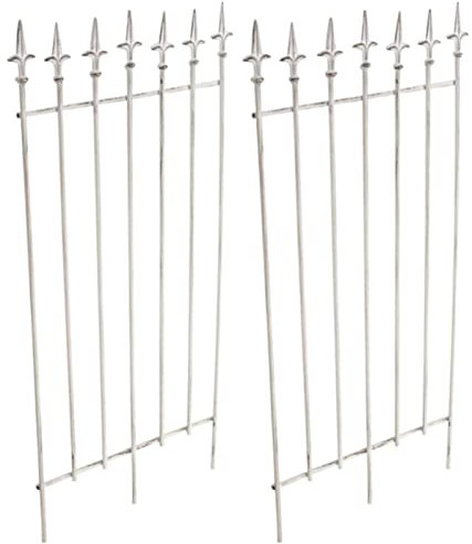 CLP 2er Set Metall-Rankgitter Elisa I Größe: 100 x 50 cm, Stabstärke 0,7 cm I Rankhilfe für Kletterpflanzen, Farbe:antik weiß