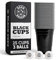 Black Cups - 25 schwarze Party Becher & 3 Bälle | spülmaschinenfest & wiederverwendbar | 473ml - 16oz Partybecher | schwarze Party Cups | Original American Red Cups