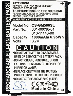 1880mAh Ersatzakku kompatibel mit Garmin 010-11143-00, 361-00038-01, Zumo 600, 660, 650, 220, 660LM, Nuvi 500, Nuvi 510, Nuvi 550, Aera 500, Aera 510, Aera 550, Aera 560