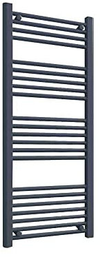 500mm (w) x 1200mm (h) Straight Anthracite Heated Towel Ladder Rail Bathroom Radiator - 2396 BTUs