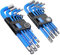 VORXEON Jeu de clés 18pcs Clé allen Clé torx star étoile, Clé à six pans métrique Tête sphérique plate, Tête Clé star percée coudée 1.5mm à 10mm et T10 à T50