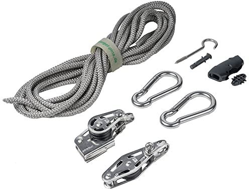 Pina DESIGN seit 1979 - Sonnensegel 3-Fach Flaschenzug Set - wandseitig, für Wandhalter/Profi Spannsystem zum Spannen & Befestigen/Robustes Seilzugsystem mit integrierter Klemme