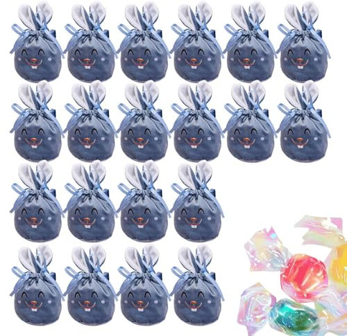 Kaxenig Osterhasen-Taschen,Osterhasen-Geschenktüten - 20 Stück Cartoon-Häschen-Kordelzugbeutel | Hasenohrbeutel, 10,2 x 15,2 cm, Osterkorb, Hasenverpackung, Aufbewahrung, Geschenktüte für