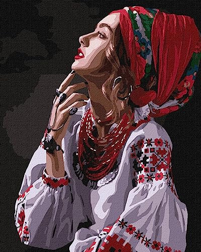 IDEYKA Malen nach Zahlen Blumen-Sterne 2kolyory_official 40x50 Menschen auf dem Bild mit Holzrahmen