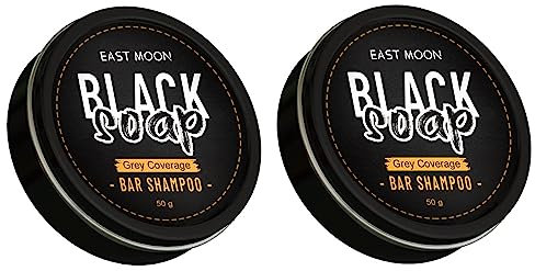 mugeleen EE Natural Grey Hair Removal Soap, Gray Hair Coverage Soap, Hair Darkening Compressed Soap, Grey Coverage Bar Shampoo for Men & Women, Black Soap for Grey Hair Cover (2PCS)