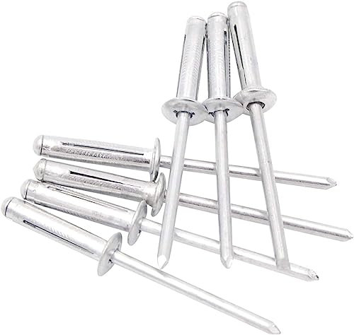 Nietmuttern, Verbindungselemente, Muttern, Blindniete for Glühbirnen, Aluminium, offener Typ, Blindniet, weiches Material, Holz, Kunststoff, M4,8, robust und langlebig (Anzahl der Teile: 100 Stück, Sc