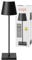 SIGOR Nuindie 2.0 - Dimmbare LED Akku-Tischlampe Indoor & Outdoor, IP54 spritzwassergeschützt, Höhe 38 cm, aufladbar mit USB-C, 12 h Leuchtdauer, nachtschwarz