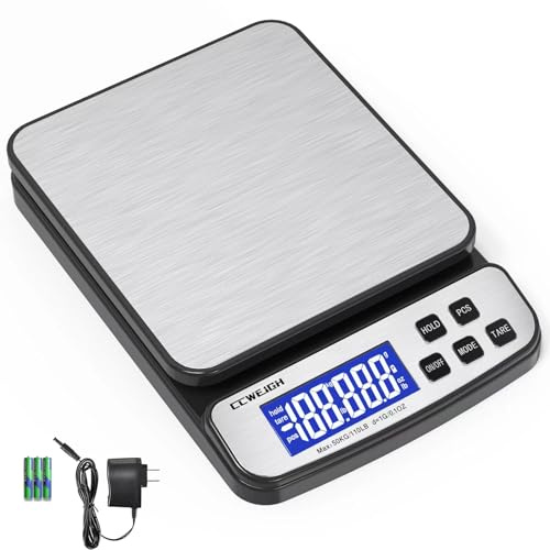 Digital Shipping Scale 110 lbs x 1g with Hold and Counting Function Mail Scale Postage Scale for Shipping Packages,Postal Scale for Warehouses, Homes, Offices, and Courier Companies