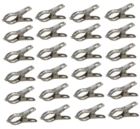 Generisch 24x Pflanzenclips aus Edelstahl 5,6 x 2,6cm Pflanzenklammer Rankhilfe Halter Klammer Metall