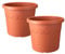 simpa 3.8L Algarve Plastic Outdoor Flower Planter Pots - Terracotta 17.6cm (H) x 21cm Dia - Set of 2 Pots