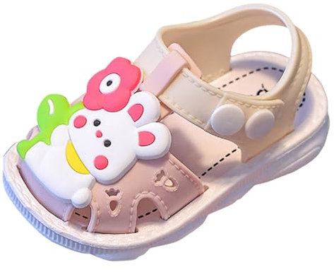 Sandaletti Mare Bambina Sandali Bambina Punta Chiusa Scarpe Piatte Bimba Scarpe Casual Scarpine Battesimo Neonata Cartone Animato Ciabatte Da Spiaggia (Pink, 22 Toddler)