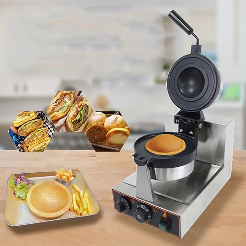 ELIKBH Burger Maker Doppelseitige Heizung Runde Hamburger Maschine 180 ° Drehbare EIS Hamburger Maschine für Restaurant(Color:A)