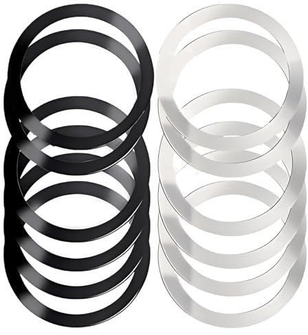 12 Pieces Magnetic Wireless Charger Metal Rings with Sticker, Universal Ultra Thin Charging Conversion Kit Compatible with MagSafe Ring Kit for iPhone 15/14/13 Series Galaxy Case Cover, 2 Colors