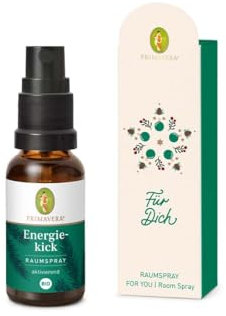 PRIMAVERA Geschenkanhänger Energiekick - Geschenkanhänger mit Rausmpray Energiekick, Duft: frisch-holzig mit Douglasfichte bio, Weißtanne bio, Grapefruit bio - vegan
