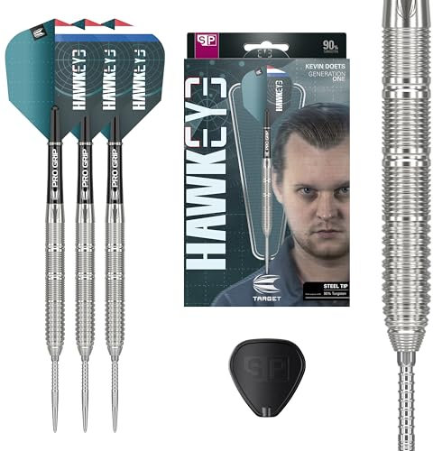 Target Darts Kevin Doets Gen 1 Swiss Point Steeldarts, 90% Tungsten Darts, 23G | Generation 1 Steeldarts, Spieler Edition Swiss Points Dart Sets, Profi Dart Set