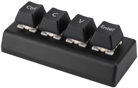 Jiawu Mini Tastierino a 4 Tasti, Tastiera da Gioco Meccanica, Ctrl C V Invio, Tastiera Macro con una Sola Mano, Tastierino Programmabile per Giochi, Lavoro, Contenuti Multimediali