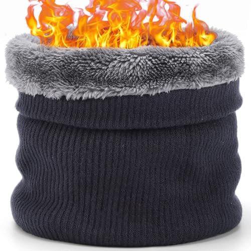 BARFULKER Winter Halsschlauch Herren Damen Warm Gefüttert Schal - Schlauchschal Halswärmer Gesichtsschal Fleece Loop Schal Winddichte Gesichtsmaske,Marineblau