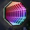 Achteckiges Infinity-Spiegel-Tunnellicht, Rgb-Farbwechsel-Wandkunstlicht, 3D-Spiegel-Nachtlicht, Sensorischer Spiegel Für Garagen-Gaming-Sensory-Room-Dekor,30cm